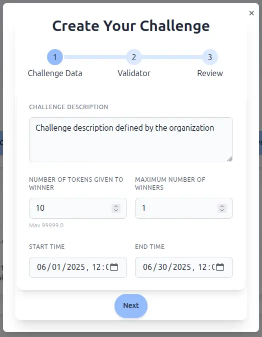Organization registration form